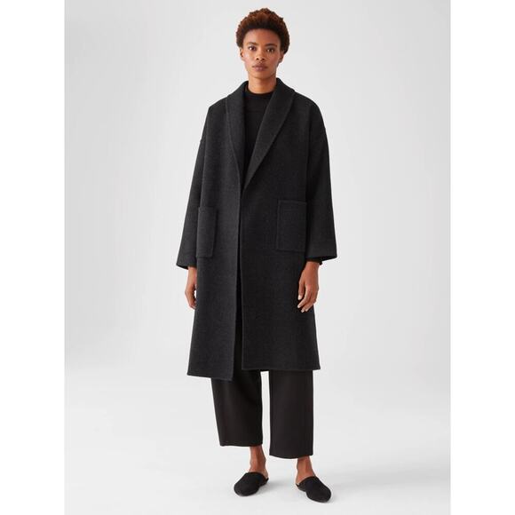 Eileen Fisher Jackets & Blazers - Eileen Fisher Double Face Wool/Cashmere Blend Shaw Collar Coat
